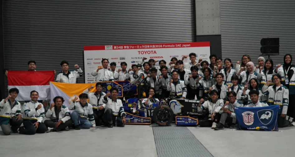 Mobil Listrik Arjuna UGM Tembus 10 Besar Formula SAE Japan 2026, Terbaik di Asia Tenggara